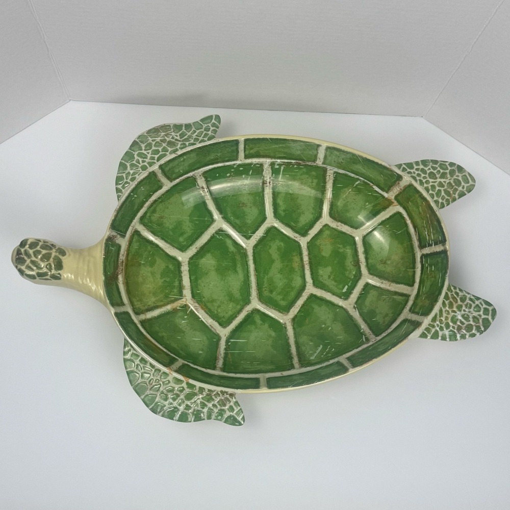 Pier 1 Imports Speedy the Turtle Melamine Serving Platter Green Sea Turtle Tray